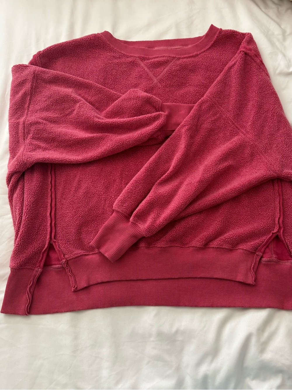 American Eagle Outfitters Cozy Crewneck Sweater - Berry